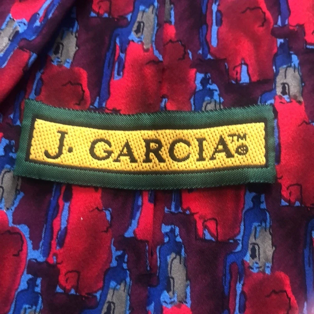 Vintage J. Garcia Red, Blue and Green California Mission Collection 19 Tie